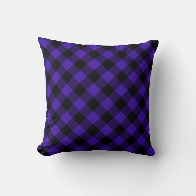 Almohada de tirar de cuadros azules (Anverso)