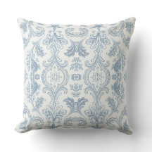 Almohada de Tirar de Damasco Azul Costero - Casa d