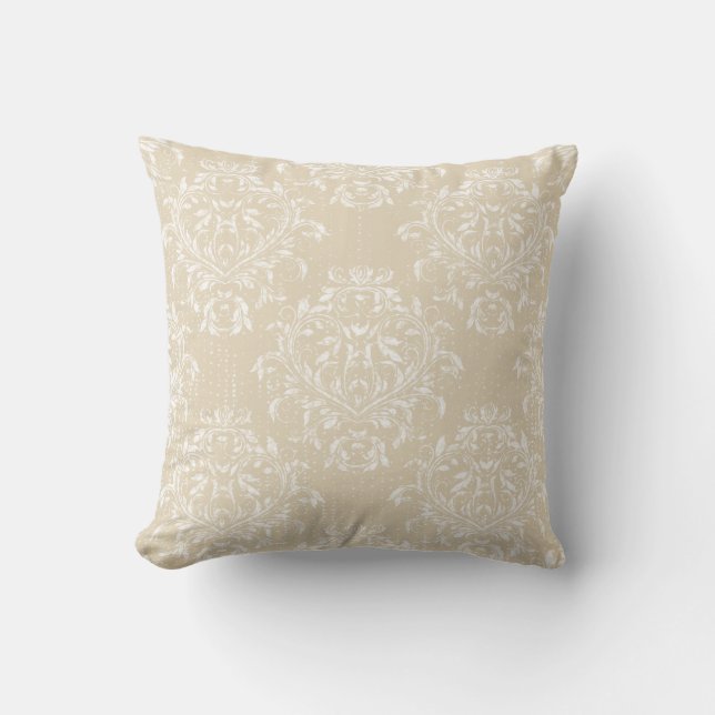 Almohada de Tirar de Damasco / Jacquard Acongojada (Anverso)