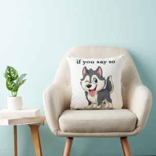 Almohada de tirar de dibujos animados de Husky gui
