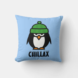 Almohada de tirar de dibujos animados de pingüino