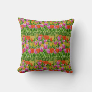 Almohada de tirar de edredón de tulipanes