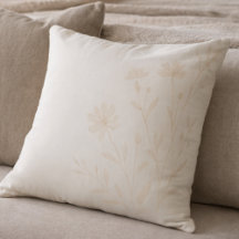 Almohada de Tirar de Florales de Marfil Suave