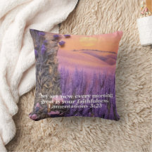Almohada de tirar de lavanda Lamentaciones 3:23
