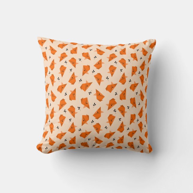 Almohada de tirar de origami de zorro (Anverso)