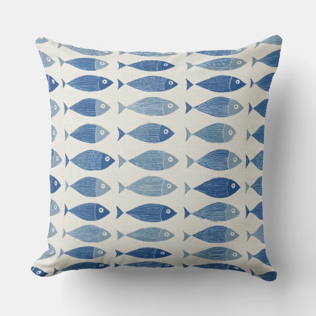 Almohada de tirar de pez azul (Anverso)