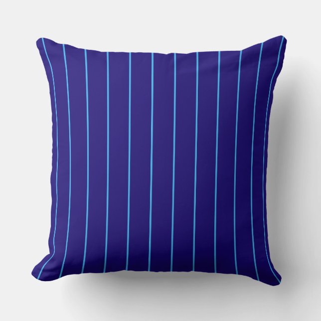 Almohada de tirar de raya azul marino | Costero mo (Anverso)