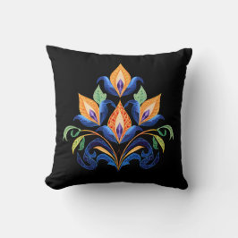 Almohada de tirar de tulipanes abstractos naranjas