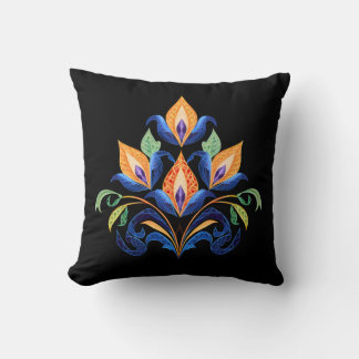 Almohada de tirar de tulipanes abstractos naranjas
