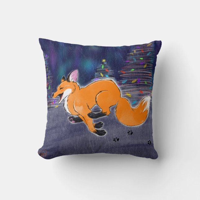 Almohada de tirar de zorro corriendo (Anverso)