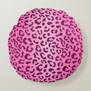 Almohada de tirar estampada con leopardo rosa eleg