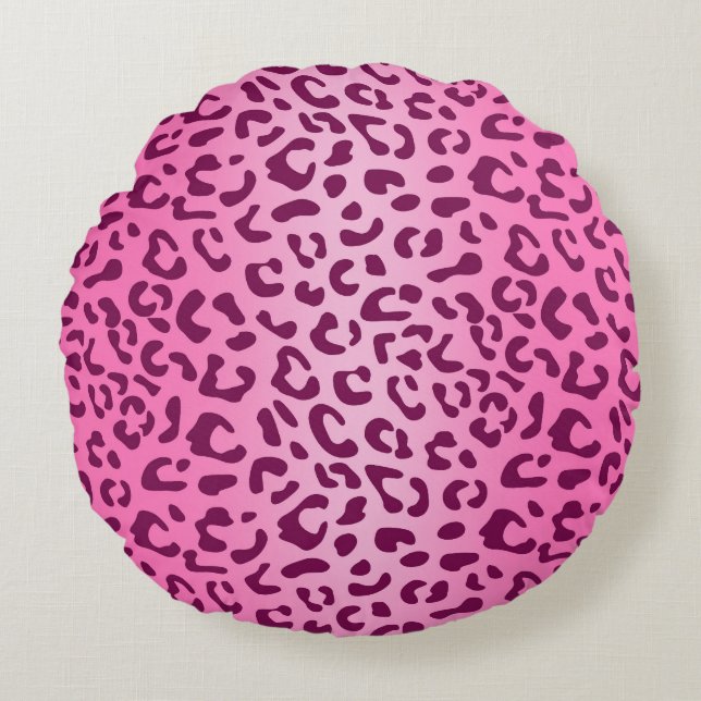 Almohada de tirar estampada con leopardo rosa eleg (Anverso)