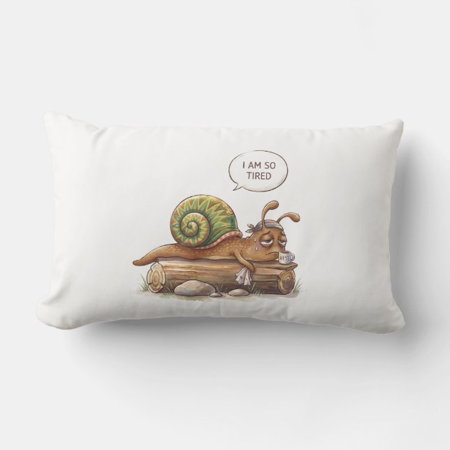 Almohada de tirar "Estoy tan cansado" Caracol dive (Anverso)