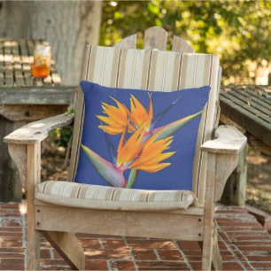 Almohada de tirar flor de ave de paraíso naranja N