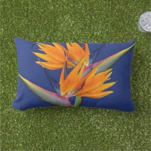 Almohada de tirar flor de ave de paraíso naranja N