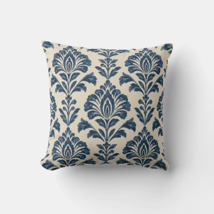 Almohada de tirar floral azul marino Heritage