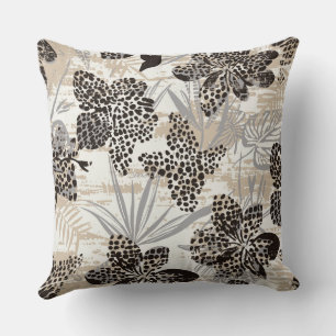 Almohada de Tirar Floral con Estampado de Leopardo