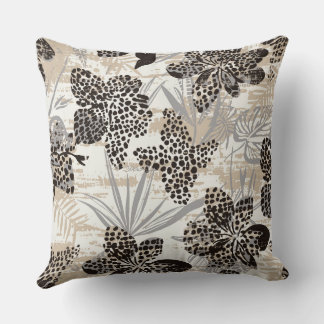 Almohada de Tirar Floral con Estampado de Leopardo