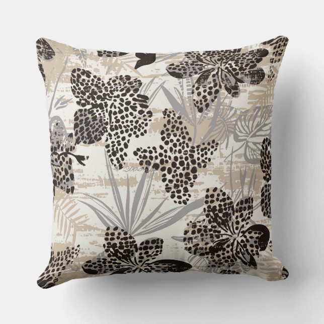 Almohada de Tirar Floral con Estampado de Leopardo (Reverso )
