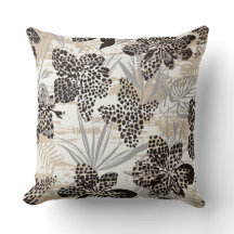 Almohada de Tirar Floral con Estampado de Leopardo