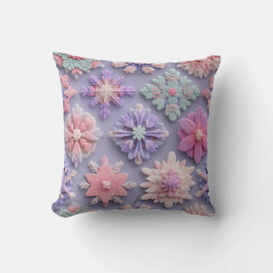 Almohada de Tirar Floral de Nieve Pastel de Lujo