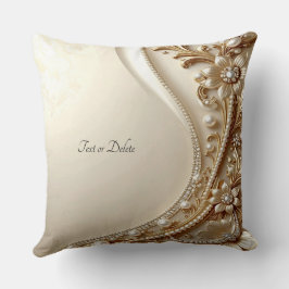 Almohada de tirar floral ornamentada en oro elegan