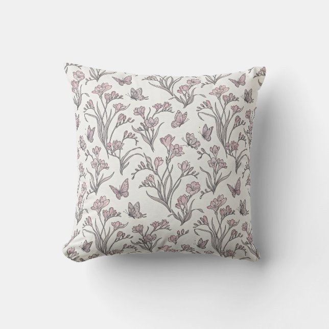 Almohada de tirar floral sin costuras (Anverso)