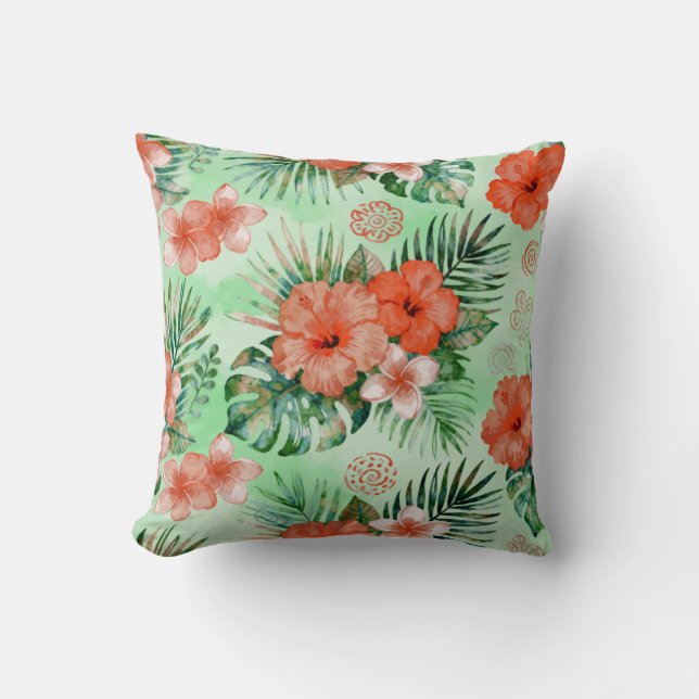 Almohada de Tirar Floral Tropical Suave (Anverso)