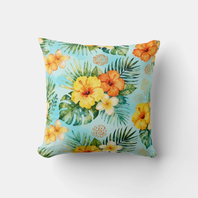 Almohada de Tirar Floral Tropical Suave (Anverso)