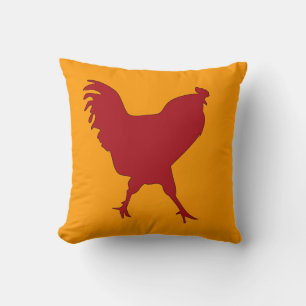 Almohada de tirar gallo divertida y colorida