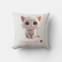 Almohada de tirar gatito blanco lindo - Soy solo u