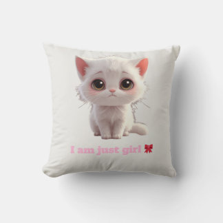 Almohada de tirar gatito blanco lindo - Soy solo u