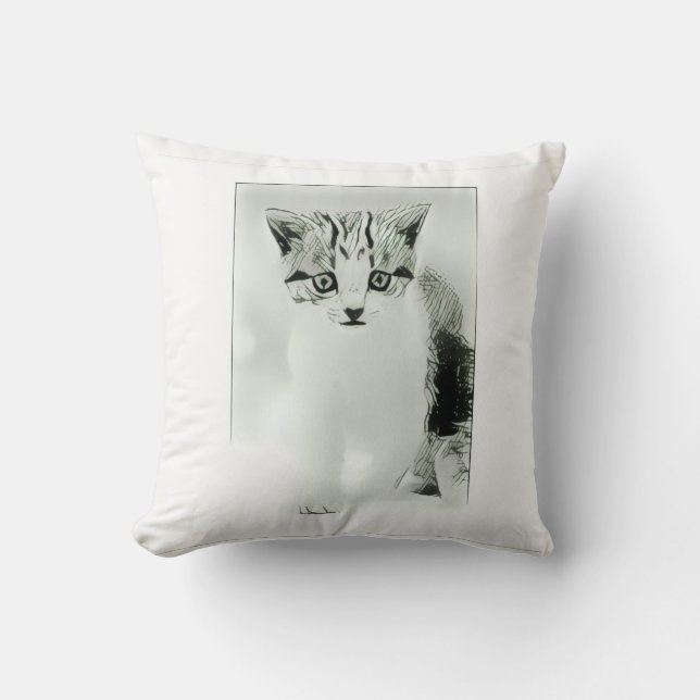 Almohada de tirar gatito lindo (Anverso)
