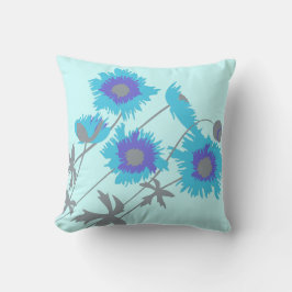 Almohada de tirar gris azulada, azul, púrpura acuá