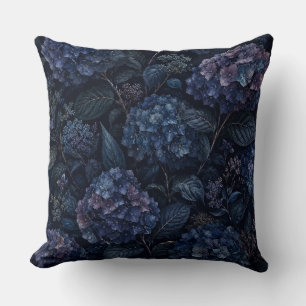 Almohada de tirar Hortensia de Medianoche   Floral