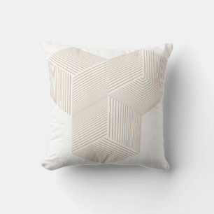 Almohada de Tirar Ilusión Óptica Isométrica Beige