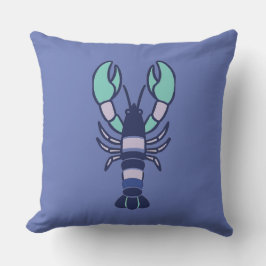Almohada de Tirar Langosta Azul Lavanda Costera
