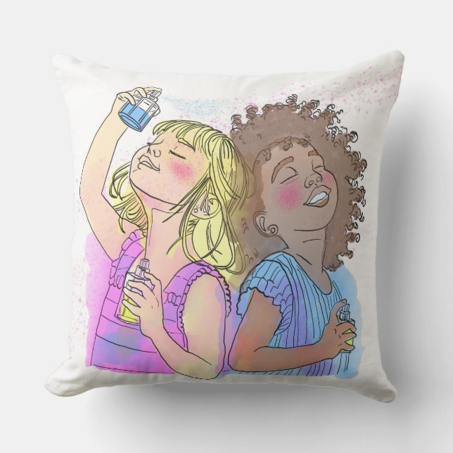 Almohada de tirar Mejores Amigas Perfume (Anverso)