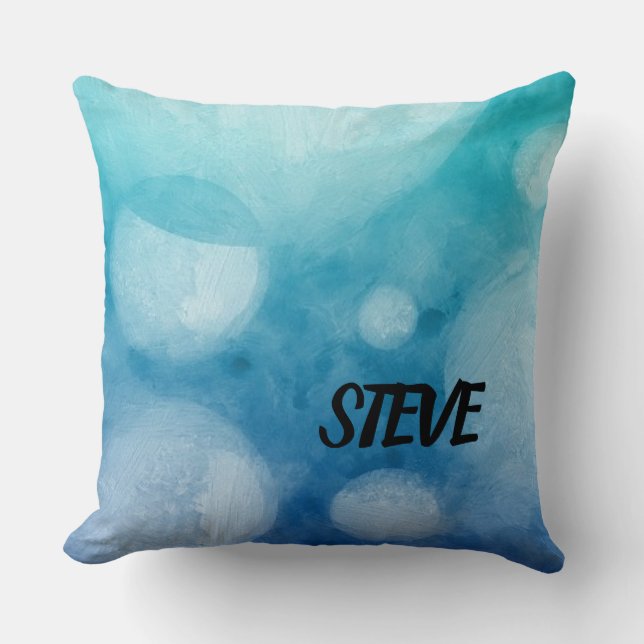 Almohada de Tirar Océano Azul con Burbujas (Anverso)