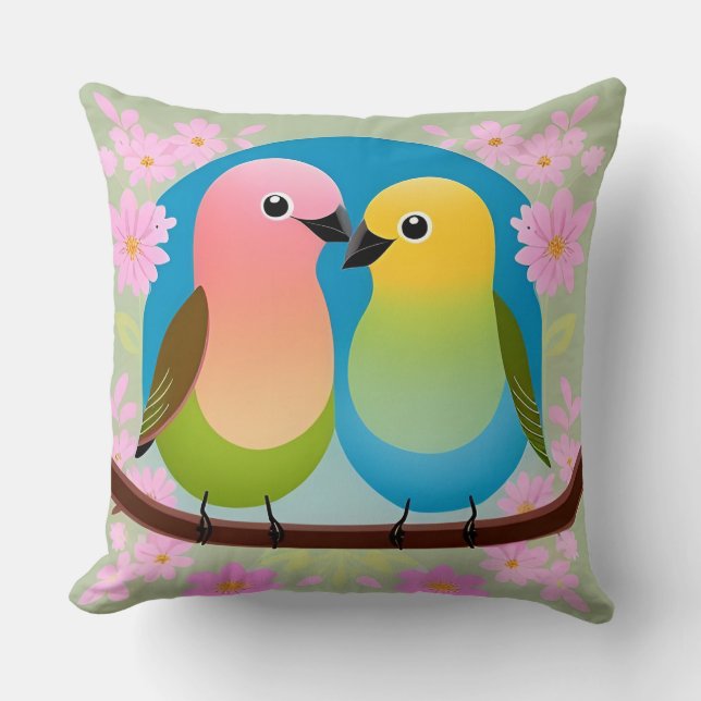 🐦 Almohada de tirar pájaros cantores de dibujos a (Anverso)