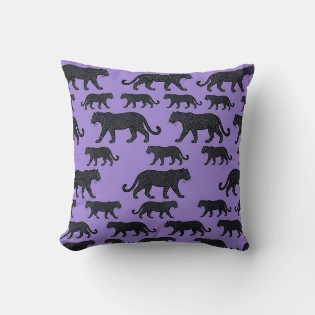 Almohada de Tirar Pantera Lavanda Decoración del H (Anverso)