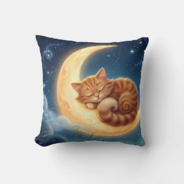 Almohada de tirar para nursery con gato durmiendo
