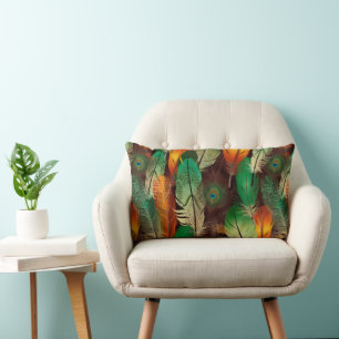 Almohada de tirar plumas de pavo real