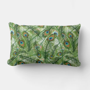 Almohada de tirar - Plumas de pavo real