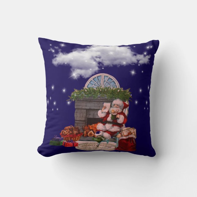 Almohada de tirar Santa Claus árbol de Navidad  (Anverso)