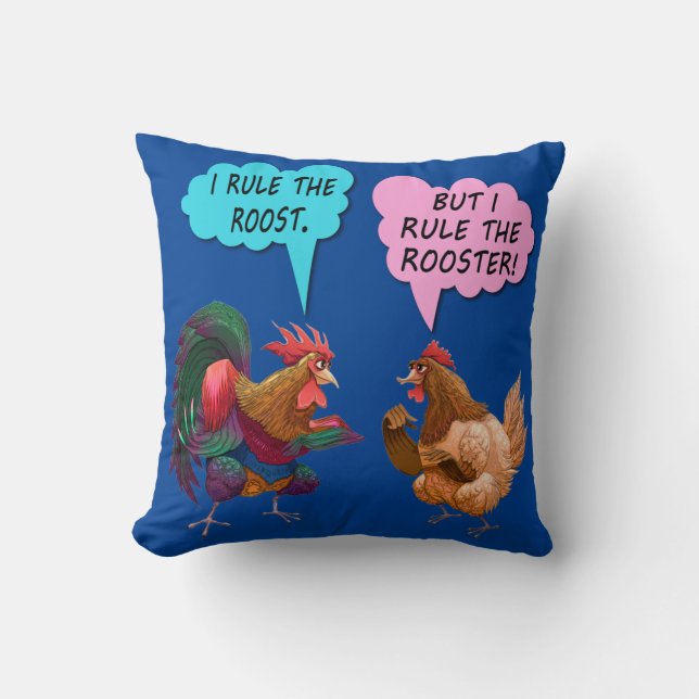 Almohada de tirar Yo mando en el gallinero (Anverso)