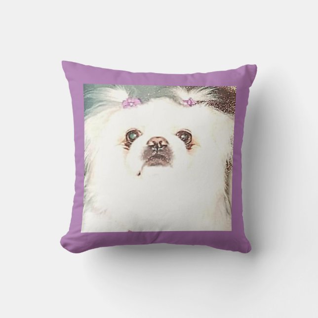 almohada de tiras de cachorro/pekingese. (Anverso)