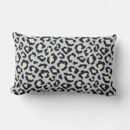 almohada de tiras de leopardo verde menta.