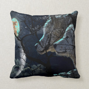 Almohada de tiro abstracta del lobo del resplandor