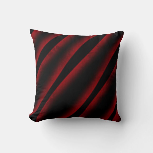 Almohada de tiro abstracta roja y negra (Anverso)